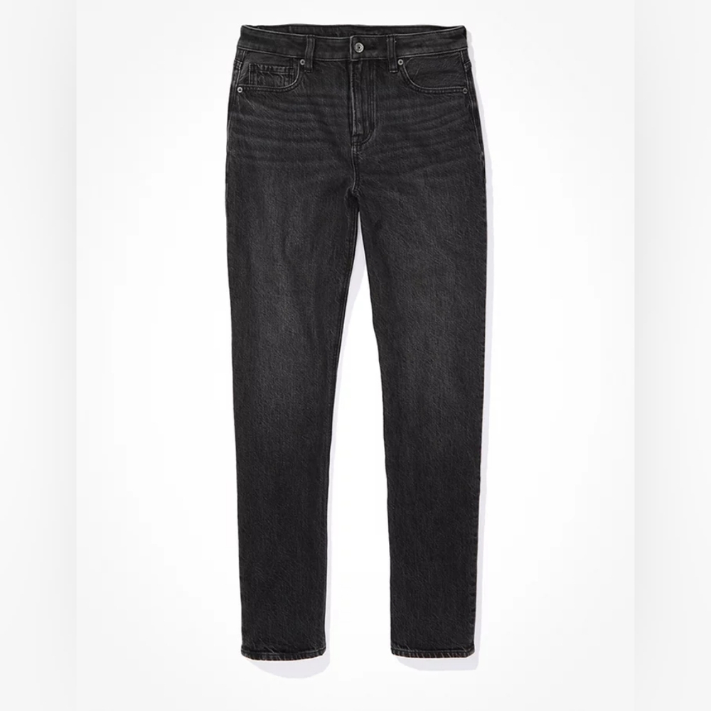 COPY - AE Strigid Mom Jean- Regular 27W  4- Blackwash